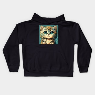 Kitten Colorful Art Gifts for Cat Lovers, Cat Dad, Cat Mom Kids Hoodie